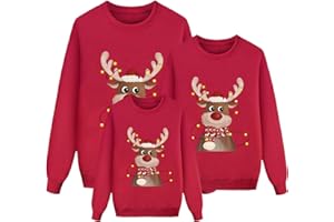 POIUIYQA Sudadera Navideña Gris Familiar Sudaderas Navidad Familia Jerseys de Navidad para Parejas para el Invierno Jersey Punto para Hombre Mujer Y Niños Jersey Navideñas Familiares