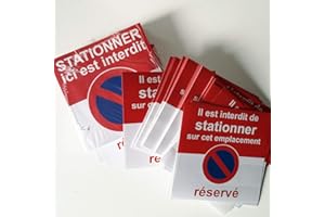 DIRODISTRIB 100 Autocollants stationnement réservé. Taille 15 x 15 cm. A Coller sur Les Voitures Mal stationnées ou en Situation de stationnement abusif.