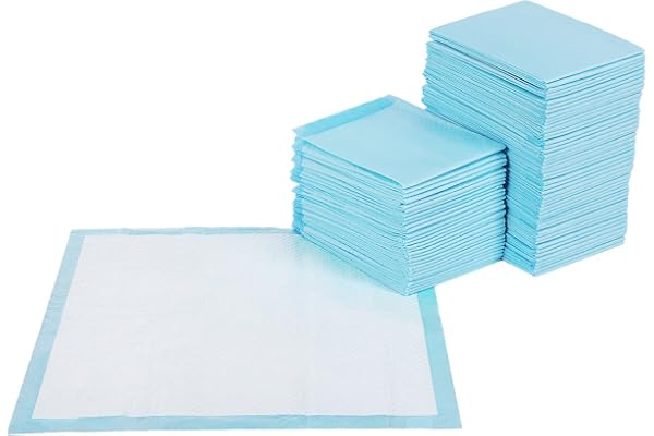 FEANDREA 100 Tapis Éducateurs Absorbant Chien, 60 x 60 cm, Bleu et Blanc, PTD60B