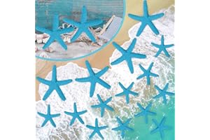 skytowards 15 PCS Decoración de Estrellas de Mar de Resina para Bodas, Fiestas, Árboles de Navidad (5.7cm, Azúl)