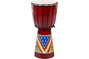 CIFFRE Tambor djembe de 40 cm, bongo, tambor de arbusto de madera, tambor de comercio justo