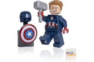 LEGO Superheroes: Captain America Minifig with Shield, Stand and Hammer (Mjolnir)