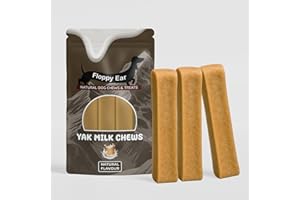 Floppy Ear Himalayan Yak Dog Chews - Yak Chews with Milk for Dogs Medium (pack of 3) - Protein & Calcium Rich Long Lasting Dental Sticks - Healthy Natural Snack