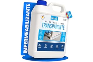 BIBODU Impermeabilizante Transparente 2.5KG | Sellador Impermeable Transparente de Alto Rendimiento | Perfecto para Terrazas, Techos, Exteriores, Interiores, Cocinas