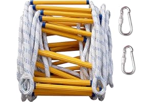LXSEHN Strickleiter Feuerfeste, 5m Schwer Entflammbare Feuerleiter Sicherheitsleitern mit Karabinern, Feuerleitern Schnellen für Outdoor Balkon Fenster,2-5 Stockwerke