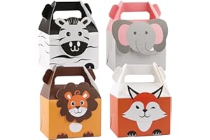 VINFUTUR 20pcs Cajas Regalos Fiestas de Animales Bolsas Caramelos Dulces Cumpleaños Niños Cajas de Papel para Fiestas de Niños Bautizos
