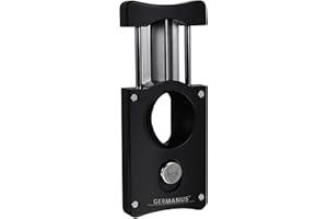 GERMANUS Premium V-Cut Cortador de Puros, V-Cutter, Todo Acero, Negro