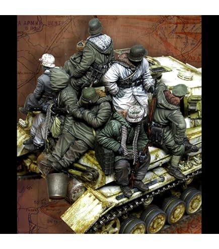 Kit 5 Figurines Soldats WWII 1:35 En Résine – Non Peintes Et Non Assemblées, Pour Maquettiste Expert