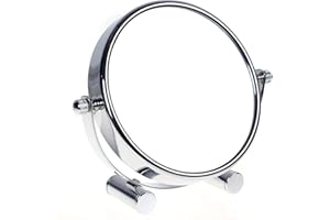 HIMRY® Doppio Specchio cosmetico/Specchio da Trucco, 360 ° drehbar. zweiseitig: Normale e 10 – Ingrandimento. Stand Specchio, Specchio da Barba, Bagno Spiegel. Cromato, KXD3104 – 10 X