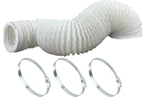 FANTRONIX Tubo Flessibile in PVC di 3m e 3 Fascette Stringitubo a Vite, Tubo per Asciugatrice AC Estensione 100mm Dia. (4 pollici Dia.) Estrattore Cucina Bagno Ampia Applicazione