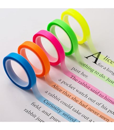 thumbnail image 2 of 10 Rolls Morandi/Fluorescent Highlighter Index Tape, Repositionable Notes Marking Tape, Writable 2 of 12