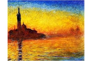 Legendarte Cuadro Lienzo, Impresión Digital - Crepúsculo En Venecia Claude Monet, cm. 80x100 - Decoración Pared
