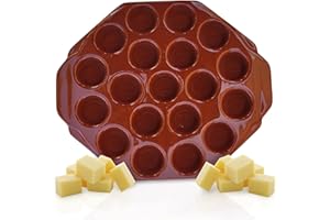 DEARKAN Provolonera melt cheese Provolone ceramica terracotta 19 cavities grill microwave oven melted cheese snails.accompany to roast, barbecue, BBQ, chopped eat or dinner. Provoleta Provolera