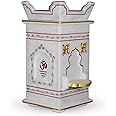 OBRAWAL Marble Tulsi Pot | Tulsi Planter | Gardening Tulsi Planter | White Marble | Hand Painted - 16x8x8 inch, Approx. [HxLxW]