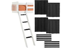 BTSKY 4 cuscinetti per scaletta per letto a castello con 8 cinghie di fissaggio regolabili con gancio e anello, rivestimento antiscivolo nero in schiuma, cuscino per scaletta da arrampicata, scale da