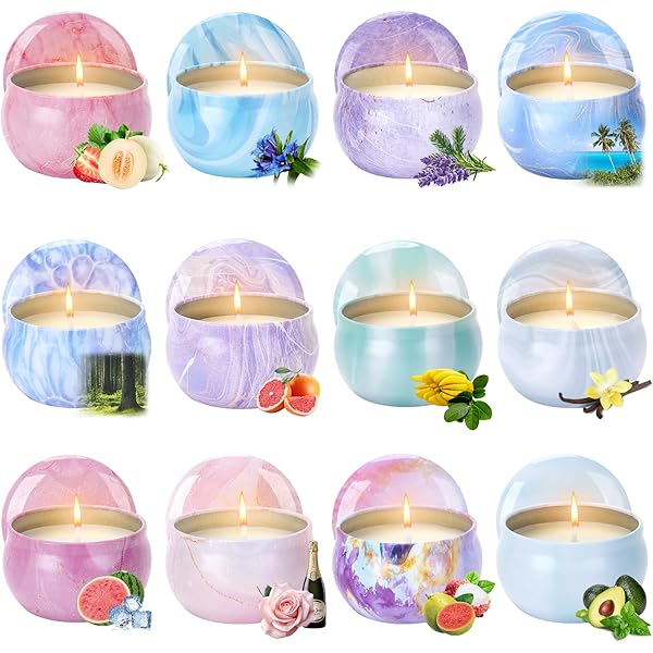 Lot De 4 Bougies Parfumées En Cire De Soja, Pour Femmes - 200 G