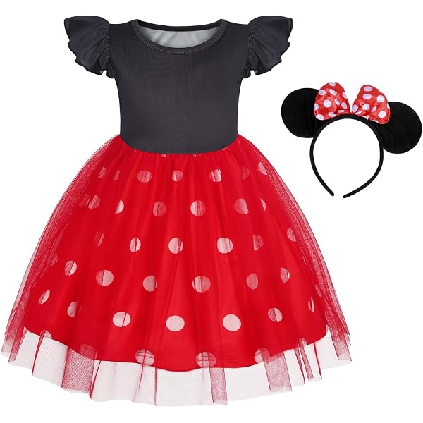 Lito Angels Girls Polka Dots Tutu Costume, Red, Age 2-3 Years