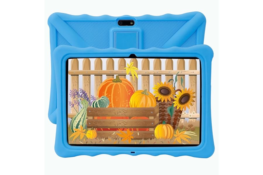 Veidoo Kids Tablet 10 inch, 2GB RAM 32GB ROM, WiFi, Android Tablet Pc with Silicone Case, iWawa Parental Control APP, for Children (Blue)