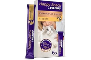 Happy Snack by FELIWAY Delicious Calming Creamy Cat Treats, 6 snack sticks - Helps cats feel calmer and promotes bonding