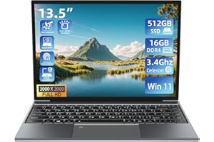 MOROSTRON Computadora portátil con pantalla táctil Win11 de 13,5 pulgadas,16GB de RAM, 512 GB SSD,N95 3,4GHz, 3K 3000x2000 FHD, teclado retroiluminado, desbloqueo de huellas dactilares, cuerpo metálico completo