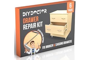 DIY Doctor 6 Kits de réparation pour tiroirs - Répare les tiroirs cassés et déformés - Répare un tiroir en quelques minutes avec la bande la plus solide du marché - Supports renforcés pour tiroirs