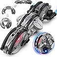 OVERS Remote Control Car - RC Cars 360° Roll Stunt Snake Car Toys with LED Lights for Boys Age 8-12 Included 2 Batteries Indoor Outdoor Birthday Gift for Kids Teen Boy 6 8 12+ Year Old (Grey)