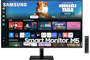 Samsung LS32DM500EUXXU 32" Full HD HDR10 Smart Monitor with Speakers - 1920x1080, USB, HDMI, WiFi, Bluetooth, Remote Control, Smart Hub for TV streaming, Catch Up Apps and Gaming Hub