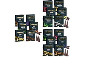 Rökelsekoner Fumino Fresh Multipack Mega Bundle 18 askar 270 st – Masala Agarbatti joss-doft för avslappning och meditation