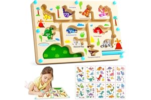 EIHI EIH1 Labyrinthe Magnetique Jouet à partir de 1-6 Ans en Bois pour Associer Les Couleurs Jeu éducatif pour Apprendre à associer Les Couleurs et à Compter