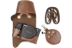 MUZIRI KINOKOO Funda protectora de piel sintética para cámara Sony A7C/Alpha 7C, café, Retro