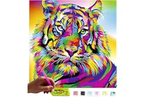 MISHBAY Diamond Painting Tigre - 5D DIY Pintura Diamante 30x30cm - Dibujos con Diamantes Animales Coloridos - Punto de Cruz Kit Completo