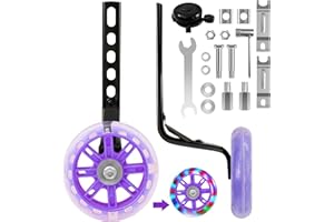 CycForge Stützräder mit leuchtenden, leisen Rädern für Kinderfahrräder - Kompatibel mit 12, 14, 16, 18, 20 Zoll Kinderfahrrädern mit Variabler Geschwindigkeit & EIN-Gang-Fahrrädern.