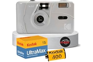 Reusable Film Camera Bundle includes Kodak M35 35mm Film Camera, Kodak 35mm film 36 exposures and Clikoze Tips Card (Grey)