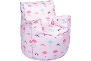 Ready Steady Bed Poltrona per bambini, pouf, comoda mobilia per bambini, morbida e sicura per bambini, per sala giochi, sedia ergonomica (arcobaleno)