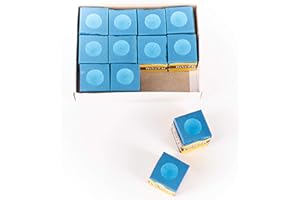 BILLARES Y DARDOS CAMARA Billares y Dardos Cámara Tiza Billar Caja de 12 Unidades de Billar Tiza en Color Azul, tizas para Tacos de Billar
