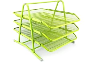 Leviatan Vani Portaoggetti in Metallo | Organizer da Scrivania | Cassetti per Documenti | A4 | Maglia Dell'organizzatore | Sistema di Organizzazione del Cassetto Dell'ufficio | Lime