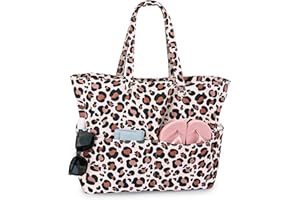 benpen Large Beach Bag for Women:Waterproof Summer Beach Tote Bag with Zip,Holiday Essentials Shopping Bag Travel Bag with Pockets,Lightweight Overnight Shoulder Bag Handbags for Pool