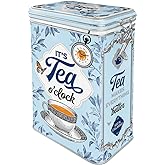 Nostalgic-Art Retro &ccedil;ay kutusu, 1,3 l, klasik &ccedil;ay, &ccedil;ay severler i&ccedil;in hediye fikri, aroma kapaklı sac kutu, vintage tasarım
