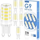 Cnkeeo Lampadine G9 LED, 6 Pezzi 5W Equivalente 50W Lampada Alogena, Bianco Freddo 6000K 500LM Protezione Occhi, Angolo di Em