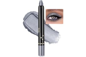 ‎ERINDE Erinde Grau Glitzer Lidschatten Stift, Wasserfest & Langanhaltend Grey Eyeshadow Stick, Perlglanz Creme Crayon Eyeliner, Hochpigment Metallic Shimmer Augen Makeup Pen