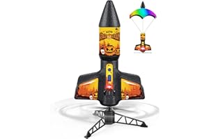 PDBEST Halloween Rocket Launcher for Kids with Parachute, Flight Altitude 200 Feet, Ultra-high Rocket Launch Pumpkin Halloween Toys for Ages 8 to14 Halloween Party Favors for Kid Girl and Boys