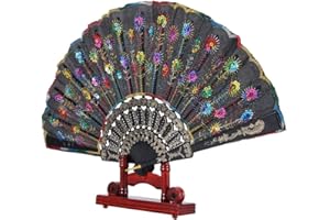 FOLOSAFENAR Supporto per supporto per ventaglio pieghevole in legno, supporto per espositore per ventaglio retro pratico Pratico sportivo elegante squisito per matrimoni per ornamenti per feste di(Rosso scuro)