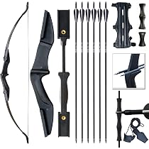 Arc Recourbé 30lbs Adulte - Kit Tir à L'arc Droitier/gaucher Avec Flèches Carbone