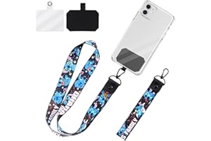 LYUBFDC Cordones Universal de Teléfono Cuerda Móvil con Parche, Stitch Kawaii Dibujos Animados Patrón Cordón Cuerda para el Cuello, Colgante Correas para Teléfono Móvil con Todos los Teléfonos Inteligentes