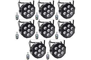 ‎SEBRUANC SEBRUANC RGBW LED Par Scheinwerfer, 8pcs 7 LED Strahler Bühnenlicht mit Fernbedienung 8 Modi Disco Lichteffekte für DJ Bar Hochzeit Weihnachten Haloween Beleuchtung