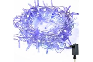 WISD Luci di Natale - Catena Luminosa 600 LED 33M Esterno Interno con Timer e Funzione di Memoria - Decorazioni Natalizie per Albero di Natale, Giardino, Matrimonio e Festa (Blu + Bianco)