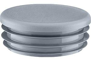 EMFA Tappo alettato tondo 70 mm Grigio 4 pezzi - Tappi a lamelle rotondi 70mm per tubo - Terminali in plastica protettivi 7 cm