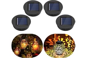 DDLISU Outdoor Solar Light Replacement Top 8CM, Lantern Lid Lights Bulb Replacement Part with Warm Light, IP44 LED Solar Replacement Top Unit for Outside Garden Lantern Solar Lamp and Hanging Lanterns, 4 PCS