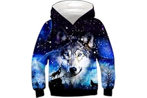 ALISISTER Felpa Bambino Ragazzi Ragazze 3D Stampare Kids Hoodie Manica Lunga Felpe con Cappuccioper 4-16Y