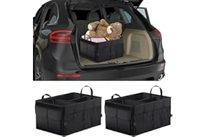 VBGURR Lot de 2 organiseurs de coffre de voiture étanches multi-compartiments pliables pour tous les véhicules
